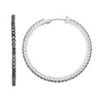 Simply Vera Vera Wang Black Cup Chain Nickel Free Hoop Earrings, Women's