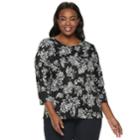 Plus Size Croft & Barrow&reg; Scoopneck Top, Women's, Size: 3xl, Grey (charcoal)