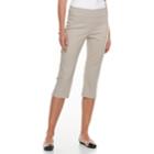 Women's Dana Buchman Millennium 21-in. Lace-hem Capris, Size: Medium, Med Beige