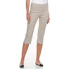 Women's Dana Buchman Millennium 21-in. Lace-hem Capris, Size: Medium, Med Beige