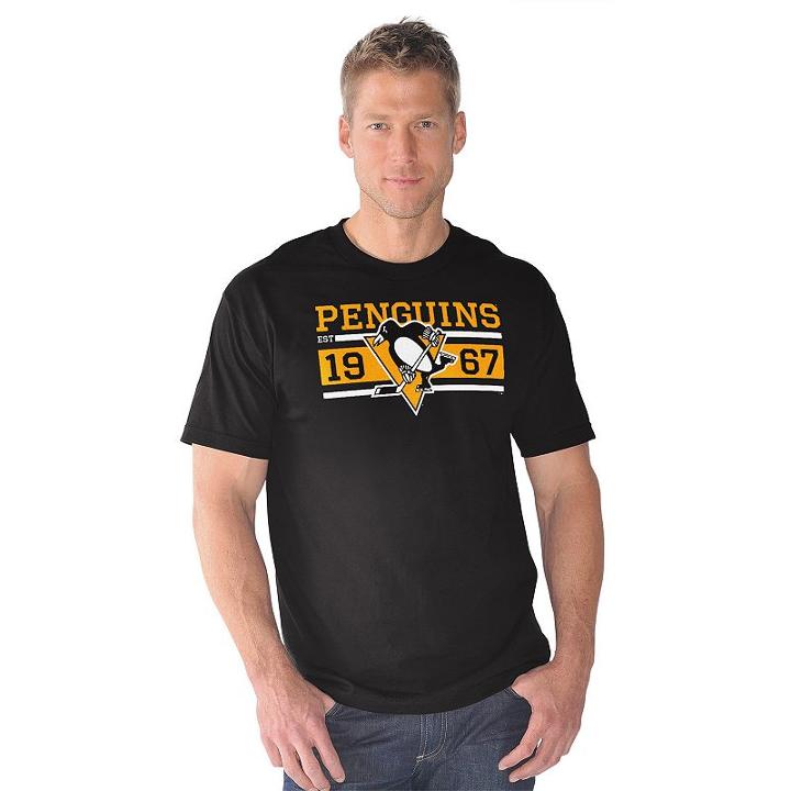 Men's Pittsburgh Penguins Overtime Tee, Size: Large, Black