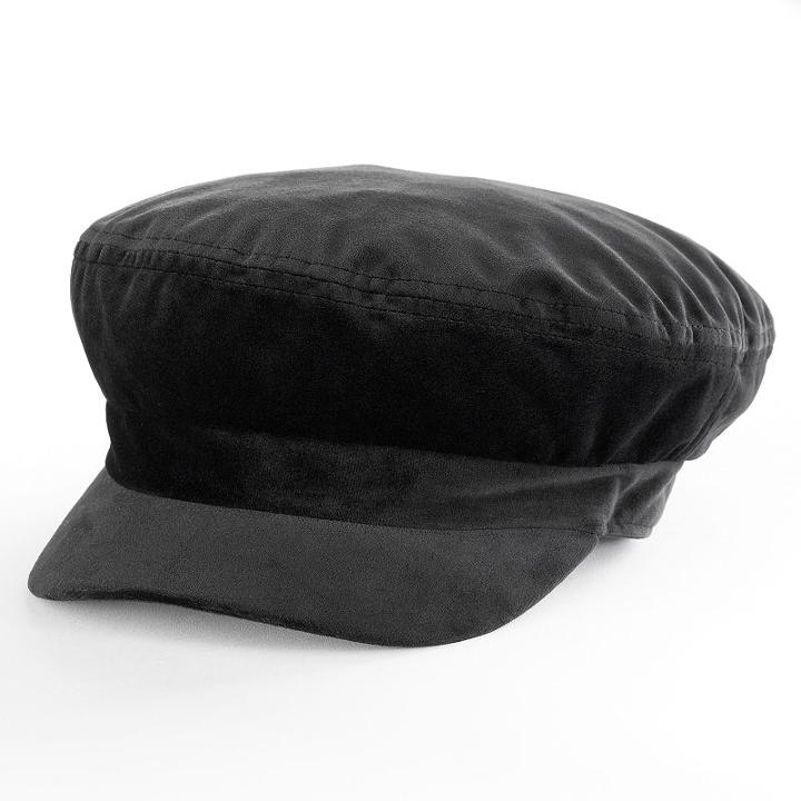 Women's Apt. 9&reg; Velvet Sailor Cadet Hat, Black