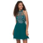 Juniors' Speechless Lace Ladder Back Party Dress, Teens, Size: 7, Green Oth