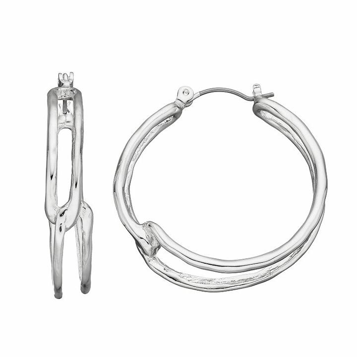 Dana Buchman Linked Hoop Earrings, Women's, Silver