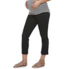 Maternity A:glow Full Belly Panel Twill Skinny Capris, Women's, Size: 10-mat, Black