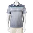 Men's Grand Slam Classic-fit Ombre-striped Driflow Performance Golf Polo, Size: Large, Med Grey