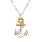 1/10 Carat T.w. Diamond Sterling Silver Anchor Pendant Necklace, Women's, Size: 16, White