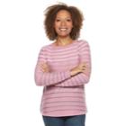 Petite Croft & Barrow&reg; Curved Hem Sweater, Women's, Size: Xl Petite, Red Overfl