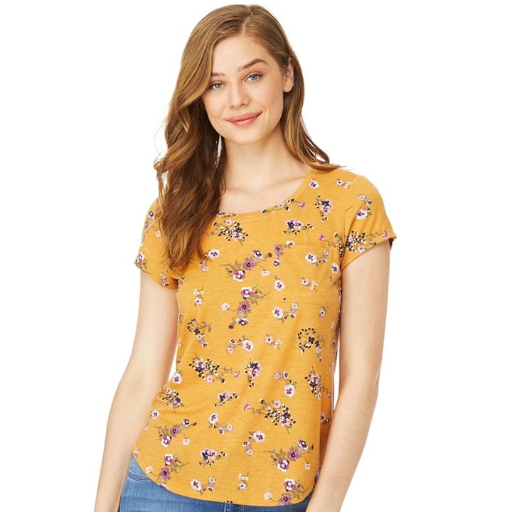 Juniors' Wallflower Scoopneck Tee, Teens, Size: Xl, White