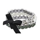 Simply Vera Vera Wang Faceted Stone & Simulated Pearl Stretch Bracelet Set, Women's, Multicolor