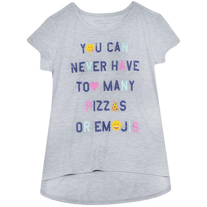 Girls 7-16 & Plus Size Harper & Elliott High-low Graphic Tee, Size: M Plus, Light Grey