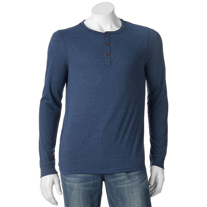 Big & Tall Urban Pipeline&reg; Striped Ultimate Henley, Men's, Size: Xl Tall, Blue