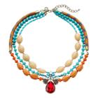 Gs By Gemma Simone Sedona Sunset Collection Bead Multirow Necklace, Women's, Size: 16, Multicolor