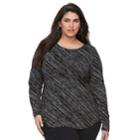 Plus Size Apt. 9&reg; Geometric Print Tee, Women's, Size: 3xl, Black