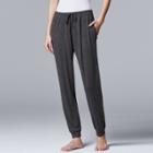Women's Simply Vera Vera Wang Basic Luxuries Jogger Pants, Size: Large, Grey (charcoal)