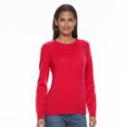 Women's Apt. 9&reg; Cashmere Crewneck Sweater, Size: Large, Med Red