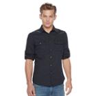 Men's Rock & Republic Disruptive Stretch Button-down Shirt, Size: Large, Black