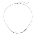 Plus Size Twisted Curved Bar Necklace, Women's, Silver
