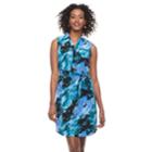 Women's Dana Buchman Sateen Shirt Dress, Size: Xl, Brt Blue