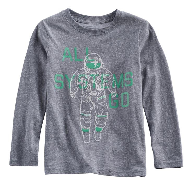 Boys 4-7x Sonoma Goods For Life™ Glow In The Dark Astronaut Graphic Tee, Size: 6, Dark Grey