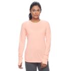 Petite Tek Gear&reg; Long Sleeve Tee, Women's, Size: L Petite, Brt Orange