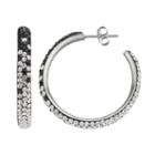 Crystal Splendor Platinum Over Silver Hoop Earrings, Women's, Multicolor