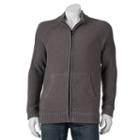 Men's Apt. 9&reg; Modern-fit Textured Raglan Full-zip Sweater, Size: Small, Dark Grey