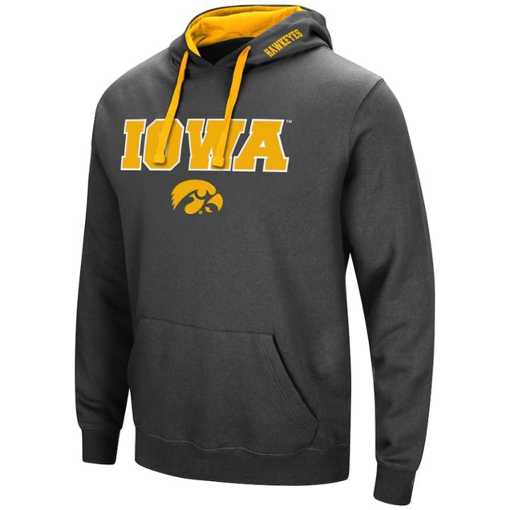 Men's Iowa Hawkeyes Pullover Fleece Hoodie, Size: Small, Oxford