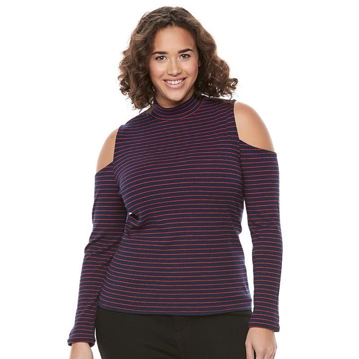Juniors' Plus Size So&reg; Mockneck Cold-shoulder Top, Girl's, Size: 2xl, Blue