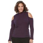 Juniors' Plus Size So&reg; Mockneck Cold-shoulder Top, Girl's, Size: 2xl, Blue