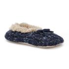 Women's Sonoma Goods For Life&trade; Cable Knit Fuzzy Babba Ballerina Slippers, Size: M-l, Blue (navy)