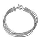 Sterling Silver Multistrand Snake Chain Bracelet, Women's, Size: 7.5, Grey