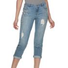 Women's Jennifer Lopez Embellished Boyfriend Jeans, Size: 12 Avg/reg, Dark Blue