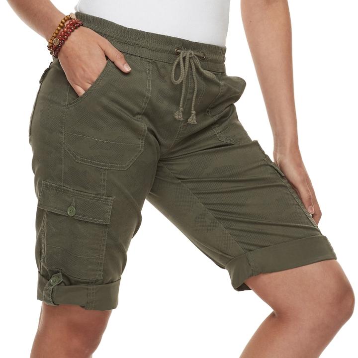 Juniors' Unionbay Greyson Knit Skimmer Shorts, Teens, Size: Medium, Beige