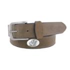 Men's Zep-pro Kansas Jayhawks Concho Crazy Horse Leather Belt, Size: 32, Brown