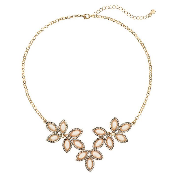 Lc Lauren Conrad Pink Marquise Cabochon Statement Necklace, Women's