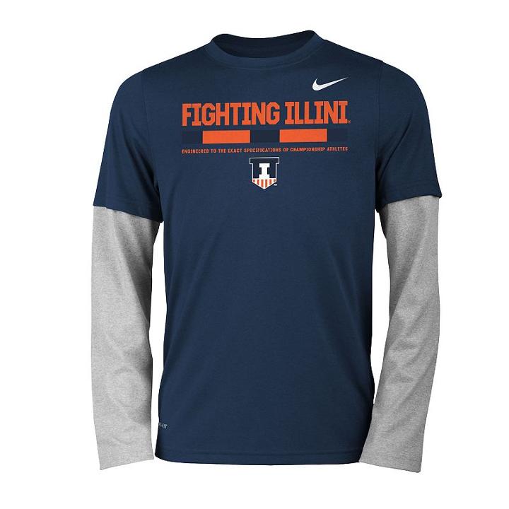 Boys 8-20 Nike Illinois Fighting Illini Legend Tee Set, Size: S 8, Blue (navy)