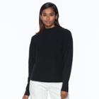 Women's Apt. 9&reg; Mockneck Cashmere Sweater, Size: Medium, Black