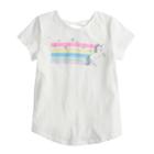 Girls 4-10 Jumping Beans&reg; Glittery Unicorn Graphic Tee, Size: 6x, White