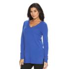 Women's Apt. 9&reg; Cashmere V-neck Tunic Sweater, Size: Medium, Blue Other