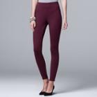 Women's Simply Vera Vera Wang Pull-on Ponte Skinny Pants, Size: Medium, Red