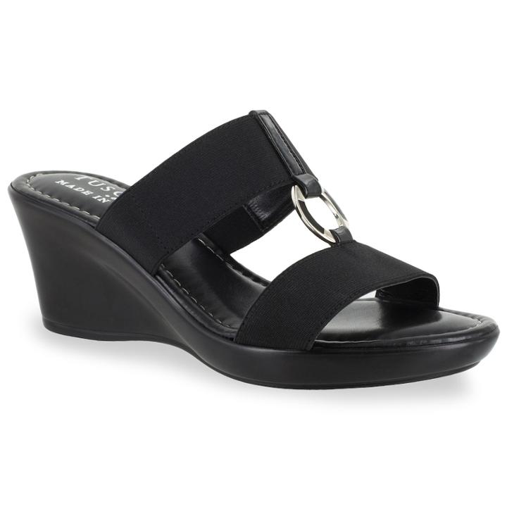 Tuscany By Easy Street Marietta Women's Wedge Sandals, Size: Medium (9), Grey (charcoal)