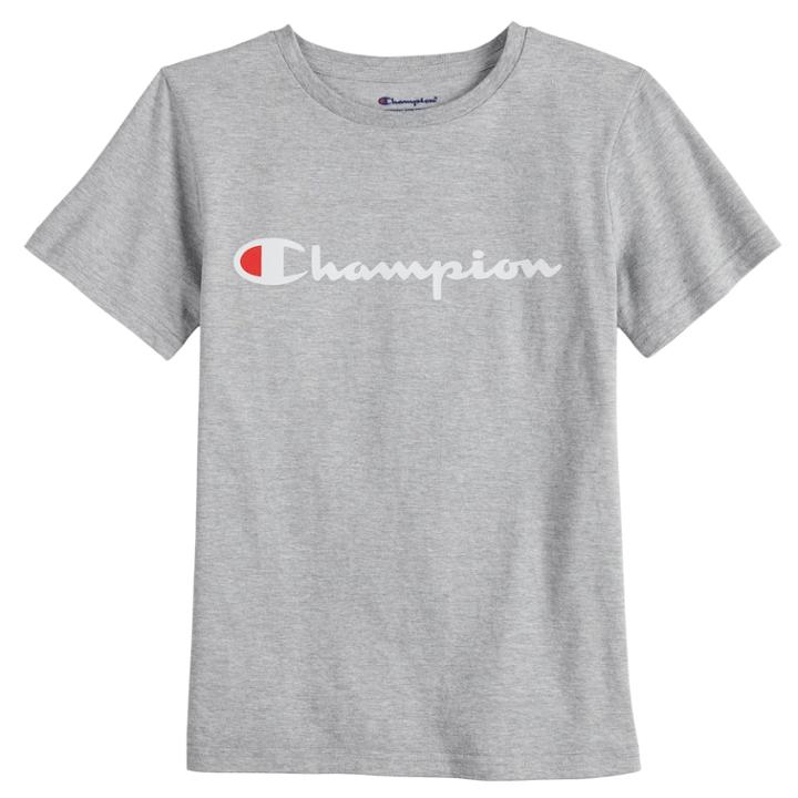 Boys 8-20 Champion Logo Tee, Size: Large, Light Grey