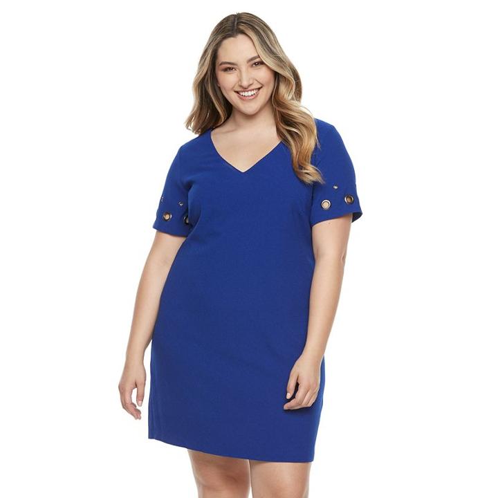 Plus Size Chaya Grommet Shift Dress, Women's, Size: 20 W, Blue Other