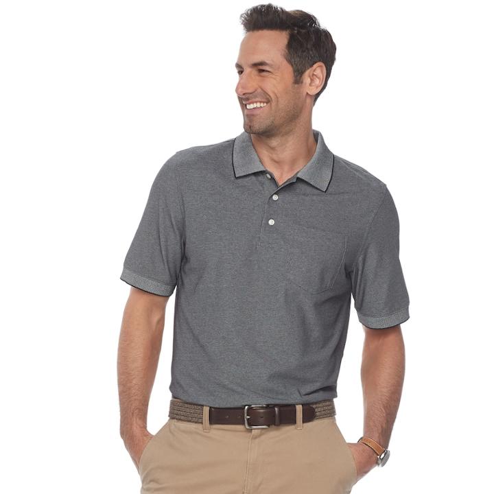 Men's Croft & Barrow&reg; Classic-fit Oxford Performance Polo, Size: Small, Black