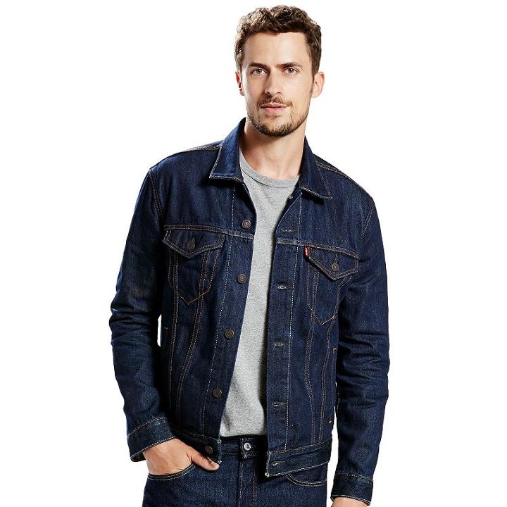 Men's Levi's&reg; Trucker Denim Jacket, Size: Medium, Dark Blue