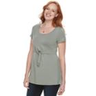 Maternity A:glow Tie Accent Popover Nursing Tee, Women's, Size: M-mat, Med Grey