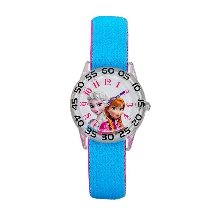 Disney's Frozen Anna & Elsa Girls' Time Teacher Watch, Blue