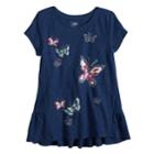 Girls 4-12 Sonoma Goods For Life&trade; Peplum-hem Graphic Tee, Size: 8, Light Blue