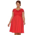 Plus Size Chaya Lace Fit & Flare Dress, Women's, Size: 16 W, Red